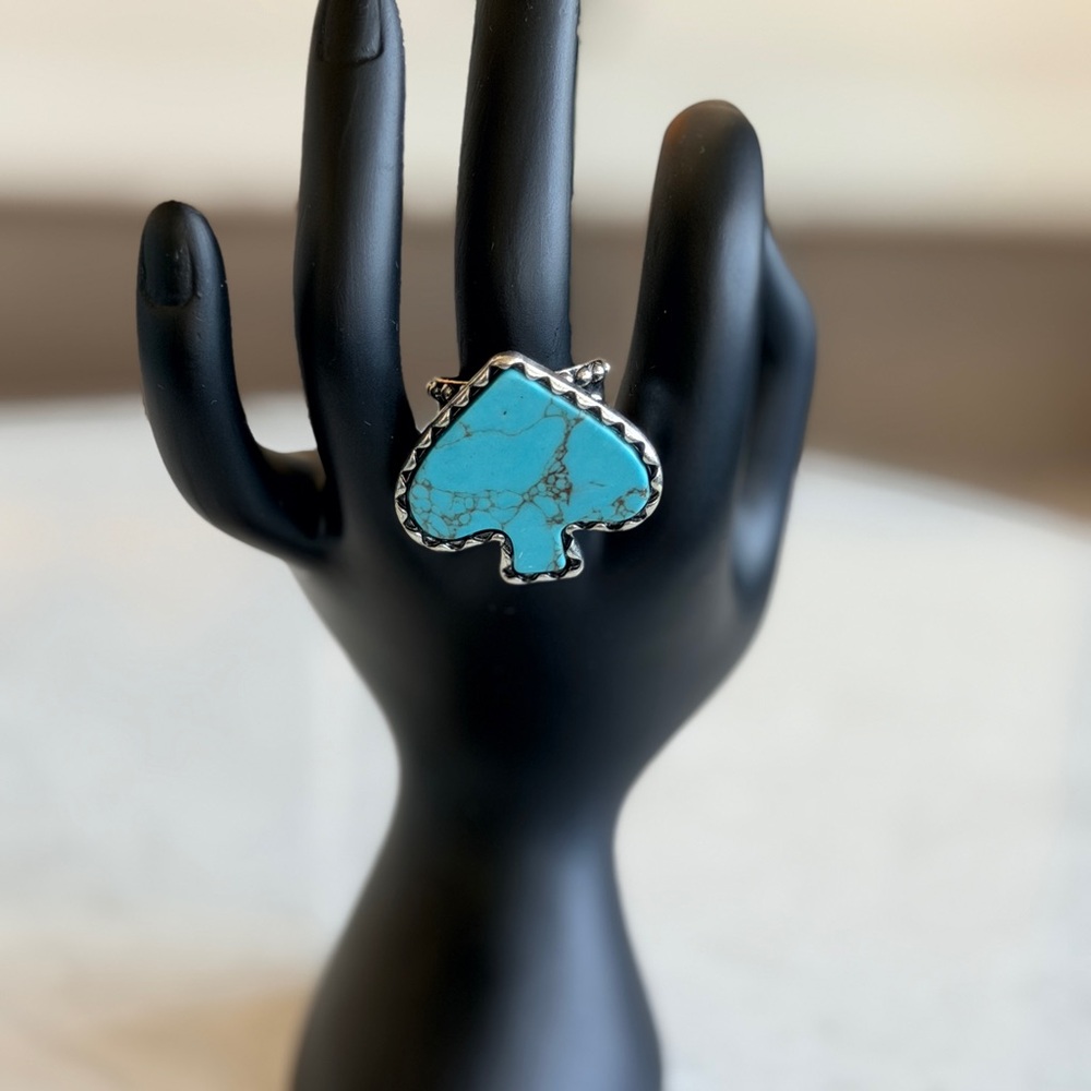 Turquoise Spade Stone Ring - Women Jewelry